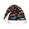 SamLng I Love My Dog Dachshunds LED Christmas Hat for Adults  Classic Santa Colorful Xmas New Year Party Headwear. Plush Soft Comfort Cap view 3