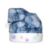SamLng dark blue marble LED Christmas Hat for Adults Classic Santa Colorful Xmas New Year Party Headwear. Plush Soft Comfort Cap view 2