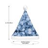 SamLng dark blue marble LED Christmas Hat for Adults Classic Santa Colorful Xmas New Year Party Headwear. Plush Soft Comfort Cap view 4