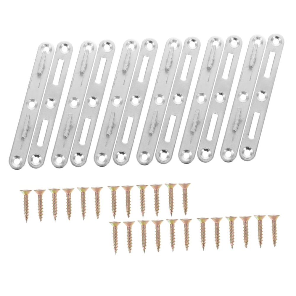 KICHOUSE Bed Rail Fasteners 6 Sets Iron Silver Replacement Hardware