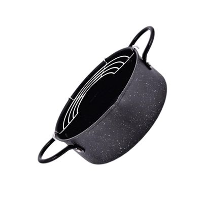 COLLBATH Frying Pot with Filter Detachable Fryer for Chicken Wings and Tempura Non-stick Deep Frying Pan for Induction Cooker and Gas Stove Easy to Clean and Store