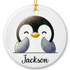 Baby Penguin Xmas Ceramic Ornament 2026, Custom Cute Penguin Ornament with Name Gifts for Son Daughter, Christmas Animal Keepsake Ornament, Customized Penguin Lover Ornament, Cute Animal Keepsake view 1