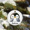 Baby Penguin Xmas Ceramic Ornament 2026, Custom Cute Penguin Ornament with Name Gifts for Son Daughter, Christmas Animal Keepsake Ornament, Customized Penguin Lover Ornament, Cute Animal Keepsake view 4