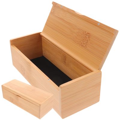 HOOTNEE 2pcs Storage Box with Lid Compact Jewelry Keepsake Organizer Retro for Crafts Easy Open Clamshell Structure Sturdy Space-saving Storage