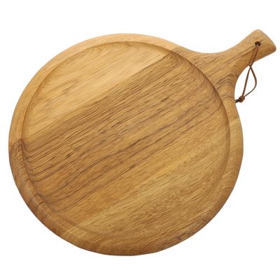 COLLBATH Wooden Cutting Board Round Unfinished Pizza Board for Serving Bread Steak and Desserts Easy to Clean Decorative Kitchen Essential