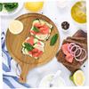 COLLBATH Wooden Cutting Board Round Unfinished Pizza Board for Serving Bread Steak and Desserts Easy to Clean Decorative Kitchen Essential view 4