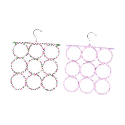 Levemolo 2pcs Eco-Friendly Foldable Paper Rattan Scarf Hanger for Closet Organization Versatile Tie and Towel Holder Rack Space-Saving Design Random Colors