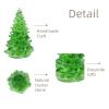 3'' Christmas Tree Figurine with Crystal Stone, Creative Handmade Desktop Decoration and Gifts (Green Glass and Epoxy) - Cbs7 view 2