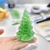 3'' Christmas Tree Figurine with Crystal Stone, Creative Handmade Desktop Decoration and Gifts (Green Glass and Epoxy) - Cbs7 view 3