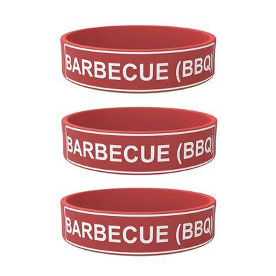 Rousse Bands Barbecue Sauce Label Band - Silicone Squeeze Bottle Label for 16oz, 20oz, 24oz, 32oz BBQ Squirt Bottle Containers - Series II Printed Colored Labels for Restaurant (3) Piece