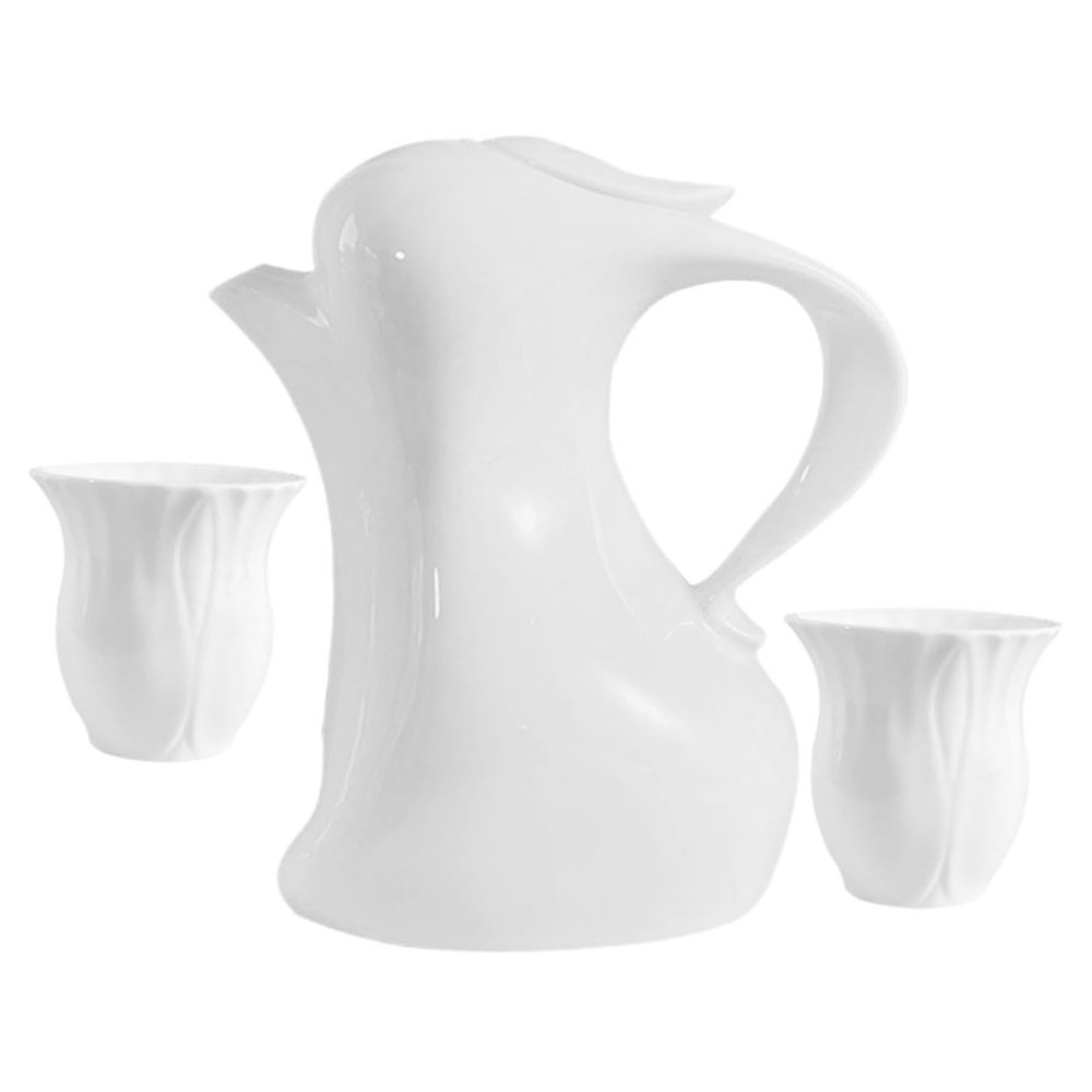 BRIGHTFUFU 1set Bunny Craft Ceramic Teapot Cups Creative Cute Design for Loose Leaf Tea Portable and Lightweight for Daily Use and Afternoon Tea