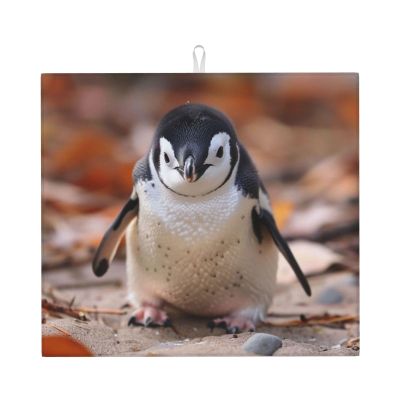Absorbent Dish Drying Mat For Kitchen Counter, Cute Penguin - Dish Drying Pad, Kitchen Gadgets For Easy Clean Multi-Use 16 x 18 Inch