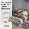 Vianney Tan Grey White Twin-Full Reversible Sherpa Throw Blanket Plush Cozy view 3