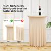 6 Pack Champagne High Top Cocktail Tablecloth 36x43 Inch Wrinkle-Free Stretch Spandex Table Covers With Ruffle Skirt for Party, Wedding, Banquet, Birthday, Bar view 2