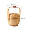 Cabilock Elegant Hand Woven Bamboo Storage Basket Mini Basket Handle for Home Decor view 2