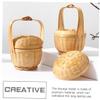 Cabilock Elegant Hand Woven Bamboo Storage Basket Mini Basket Handle for Home Decor view 4