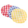 BRIGHTFUFU 6pcs Elastic Cloth Bowl Covers Reusable Sourdough Jar Covers for Containers Breathable Plaid for Baking and Food Storage view 1