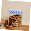 BRIGHTFUFU 6pcs Elastic Cloth Bowl Covers Reusable Sourdough Jar Covers for Containers Breathable Plaid for Baking and Food Storage view 4