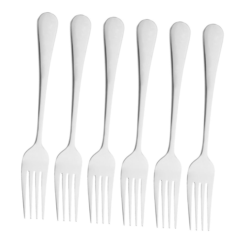 OKUMEYR 6-piece Stainless Steel Fork Set Broad Forks for Charcuterie Salad Dessert Bbq Forks Multi-purpose Dinner Forks Elegant Home Restaurant Use