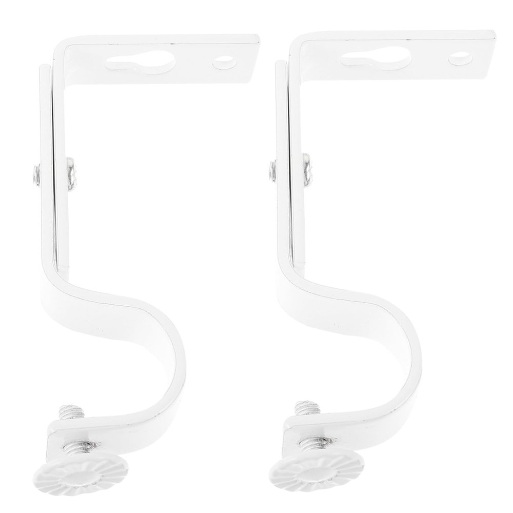 Cabilock Pair of White Curtain Pole Brackets 18-22mm Diameter Rv and Bay Window Drapery Rod Holder Vintage Design
