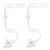 Cabilock Pair of White Curtain Pole Brackets 18-22mm Diameter Rv and Bay Window Drapery Rod Holder Vintage Design view 1