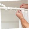 Cabilock Pair of White Curtain Pole Brackets 18-22mm Diameter Rv and Bay Window Drapery Rod Holder Vintage Design view 2