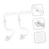 Cabilock Pair of White Curtain Pole Brackets 18-22mm Diameter Rv and Bay Window Drapery Rod Holder Vintage Design view 3