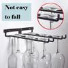 2 Row Wine Glasses Holder Wall Mount, Metal Wine Glass Holder, Stemware Rack for Kitchen, Home(Brass) view 4