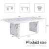 Ebullient 79'' Marble Dining Table for 6-10, 3.5'' Thick Marble-Patterned Tabletop with Stable MDF Base, White Dining Room Table with Modern Design, Suitable for Dining, Meeting, and Gathering view 3