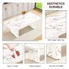 Ebullient 79'' Marble Dining Table for 6-10, 3.5'' Thick Marble-Patterned Tabletop with Stable MDF Base, White Dining Room Table with Modern Design, Suitable for Dining, Meeting, and Gathering view 4
