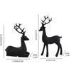 2 Pcs Christmas Reindeer Sculpture, Resin Deer Christmas Decoration, Gold Silver Black Resin Elk Statues for Home Decor, Ideal for Living Room, Bedroom, Office, Home Table Craft (Black) view 2