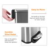 Dopinmin 1.3 Gallon Trash Can Stainless Steel Rectangular Trash Bin Garbage Can with Removable Inner Bucket, Foot Pedal for Home Kitchen Bathroom Bedroom, SS view 3