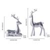 2 Pcs Christmas Reindeer Sculpture, Resin Deer Christmas Decoration, Gold Silver Black Resin Elk Statues for Home Decor, Ideal for Living Room, Bedroom, Office, Home Table Craft (Silver) view 2