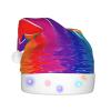 JBYJBX Rainbow Striped Print Led Christmas Hat For Adults Xmas Holiday Hat With Lights Christmas Accessories view 2