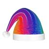 JBYJBX Rainbow Striped Print Led Christmas Hat For Adults Xmas Holiday Hat With Lights Christmas Accessories view 3
