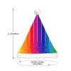 JBYJBX Rainbow Striped Print Led Christmas Hat For Adults Xmas Holiday Hat With Lights Christmas Accessories view 4