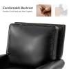 HULALA HOME Genuine Leather Accent Chair with Wooden Legs, Comfy Upholstered Armchair with Rolled Armrest and Nailhead Trim, Traditional Single Sofa Chair for Living Room Bedroom, Black view 3