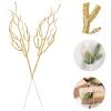 Ipetboom Glitter Christmas Leaves Picks, 10pcs Curly Tall Tree Filler Branches for Xmas Wreath Wedding Table Centerpiece Decorations, Christmas Tree Poinsettia Flower Stems Branches Picks (Gold) view 3