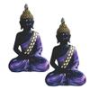 ICE ARMOR 2-PC Gift Set 11.25" H Purple and Black Buddha in Meditation Figurine Statue Ornament Home Room Office Decor Ideas for Housewarming, Holidays and Birthdays view 1