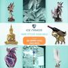 ICE ARMOR 2-PC Gift Set 11.25" H Purple and Black Buddha in Meditation Figurine Statue Ornament Home Room Office Decor Ideas for Housewarming, Holidays and Birthdays view 3