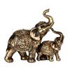 ICE ARMOR 2-PC Gift Set 6" W Gold Thai Elephant and Baby with Trunk Up Figurine Statue Ornament Home Room Office Decor Ideas for Housewarming, Holidays and Birthdays view 2