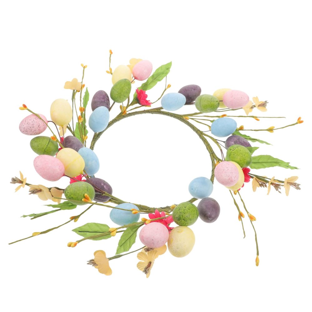 FUNOMOCYA Easter Egg Wreath Front Door Hanging Realistic Craftsmanship Easy Care