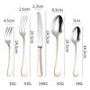 Gold Silverware Set for 16 Gold Accent Stainless Steel 64-Piece Modern Cutlery Set,Mirror Polished Heavy Duty Flatware Set Dinnerware Utensil Set Knives Spoons Forks Set,Dishwasher Safe view 2