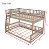 KLMM Modern Full XL Over Queen Bunk Bed with Ladder and Guardrails,Wood Bunk Bed for Kids Teens Adults Bedroom,Detachable Design view 2