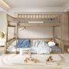 KLMM Modern Full XL Over Queen Bunk Bed with Ladder and Guardrails,Wood Bunk Bed for Kids Teens Adults Bedroom,Detachable Design view 3