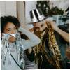 BRIGHTFUFU 6pcs Fashionable Year Hats for Adults Black Gold Paper Cap Year Eve Top Hat Party Decorations Happy Party Celebration Accessory view 4