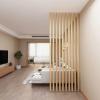 Privacy Screens Columnar Home Privacy Screens Partition Post, Solid Wood Hotel Office Room Divider Column/Versatile Space Separator, Easy Install Room Separation Rod(230cm/7.6ft) view 2