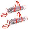 2Pcs Clear Wrapping Paper Storage Bag PVC Transparent Wrapping Paper Organizer with Double Zipper and Handle Portable Wrap Storage Container for 14-24 Paper Roll. view 1