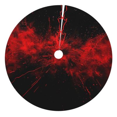 Explosion Burst Red Black Printed Christmas Tree Skirt 30 inch, Thickened Xmas Tree Decorations Skirts for Christmas Holiday Party Decor