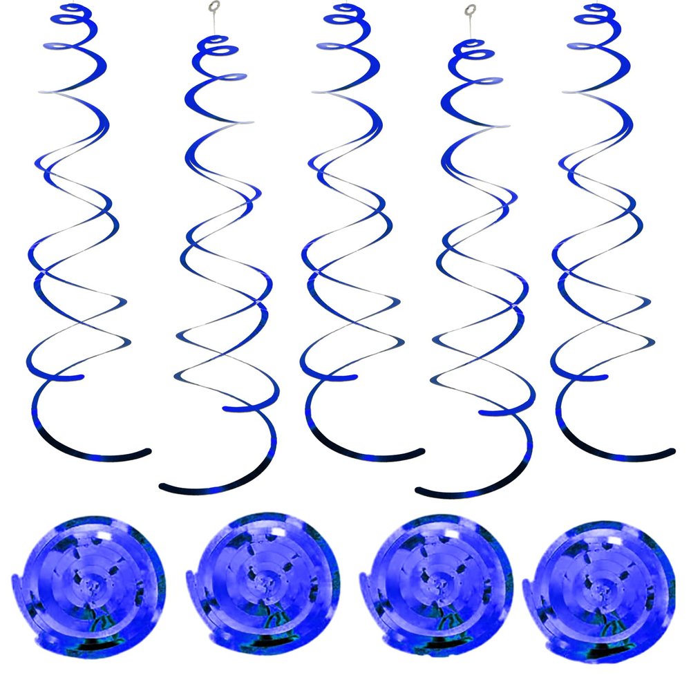 30 Pcs Blue Hanging Swirl Party Decorations,Sparkle Blue Birthday Ceiling Decorations,Streamers for Wedding Party Anniversary Graduation Christmas (Blue)